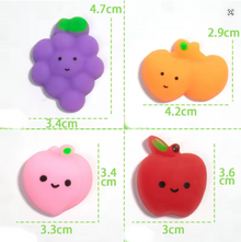 Close view of assorted mini squishy designs from the 100-piece mixed event pack