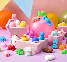 Reference photograph of the assorted mini squishy mix included in the 100-piece event pack